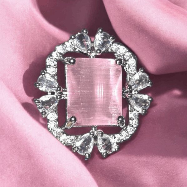 Pink Stone AD Ring