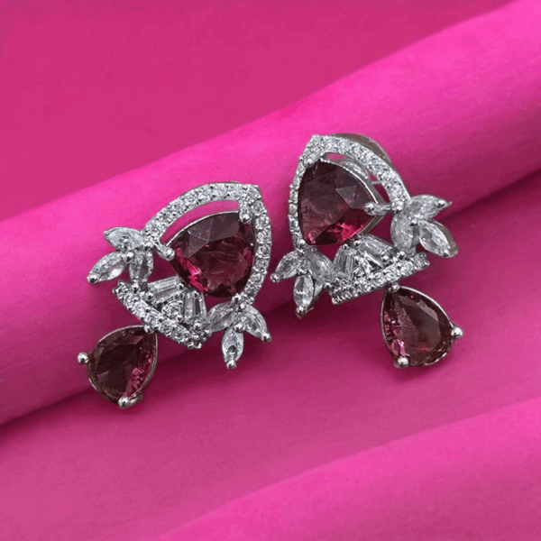 Red stone AD Earings