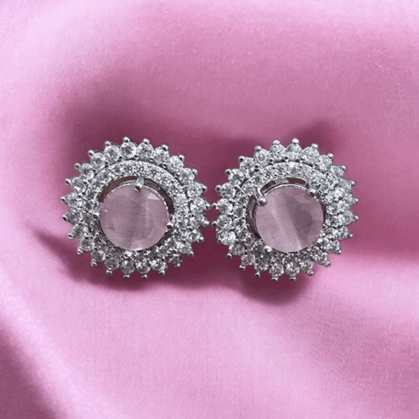 Pink stone AD earing
