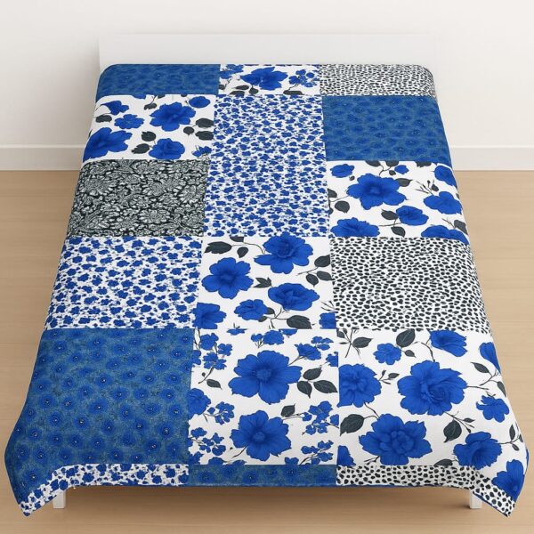 Single Cotton Bedsheet Deep Blue